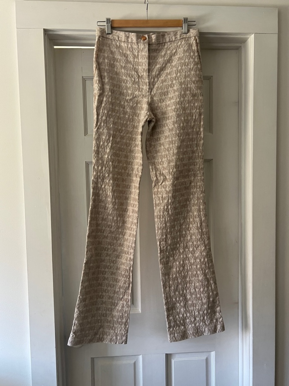 THIS IS FOR @DYMDYM72 Fendi Beige Logo Jacquard Pants - Picture 10 of 12